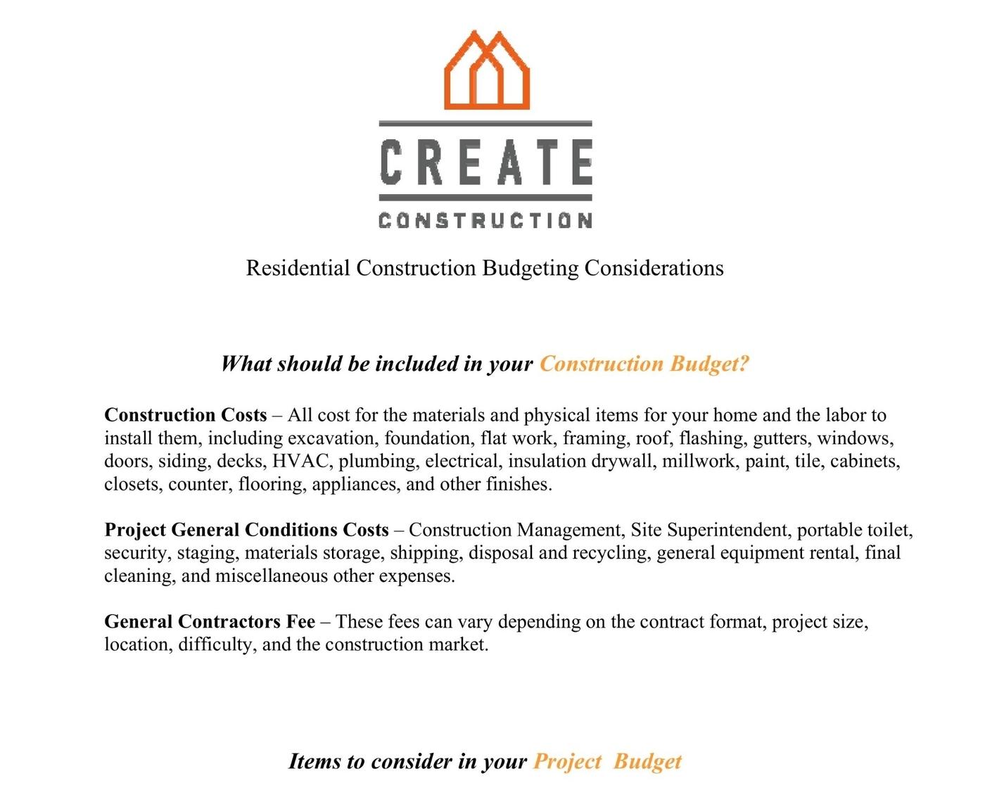 Budget Considerations
