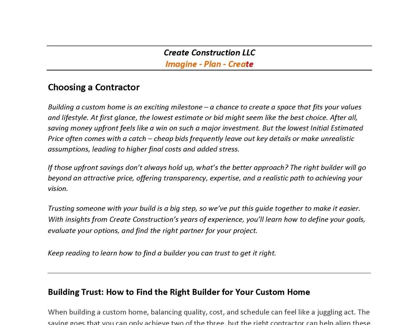 Contractor Selection